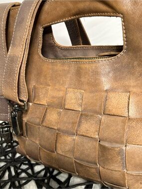 Rare Color - Bed Stu Orchid Woven Leather Satchel Crossbody